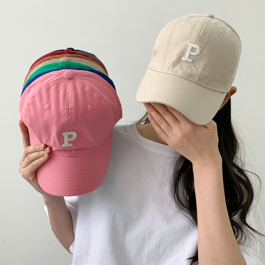 [무배] 비비드 P 자수 볼캡 야구모자 남녀공용 모자 10color