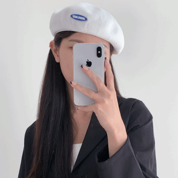[무배] 블루힙 패치 포인트 캔버스 베레모 모자 5color