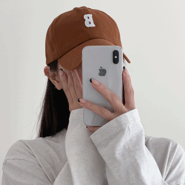 [무배] B 패치 알파벳 포인트 볼캡 모자 4color