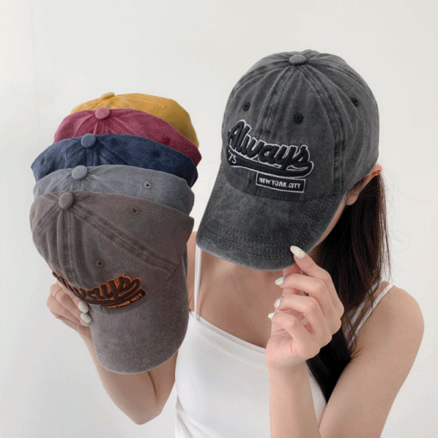 [무배] 뉴욕시티 빈티지 워싱 볼캡 모자 6color