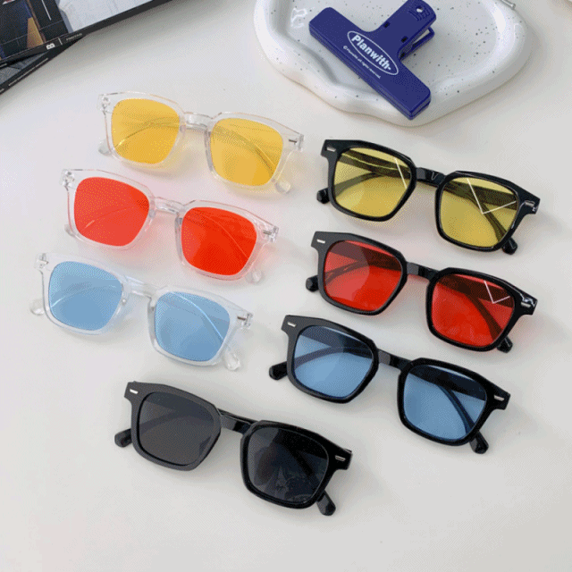 [UV400/유니크템] 클리어 프레임 틴트 컬러 안경 선글라스 7color