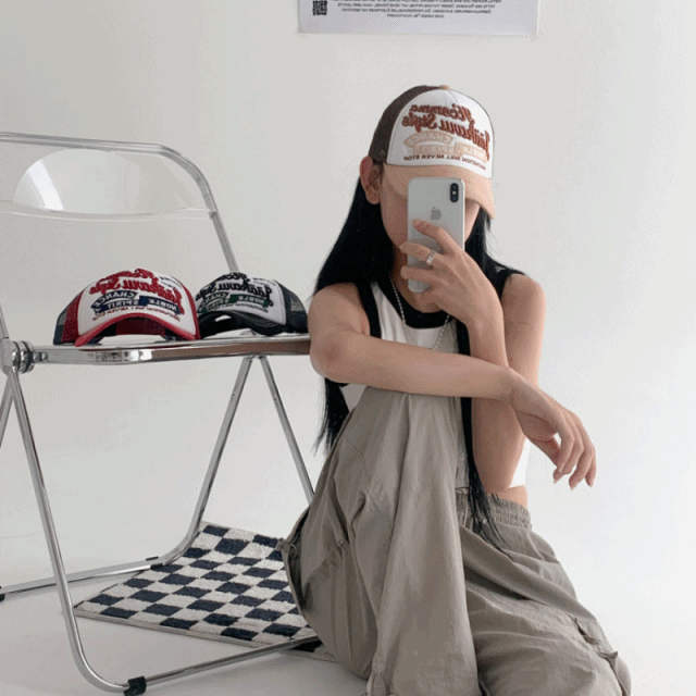 [남녀공용] 노블 메쉬 배색 힙 스트릿 y2k 볼캡 모자 4color