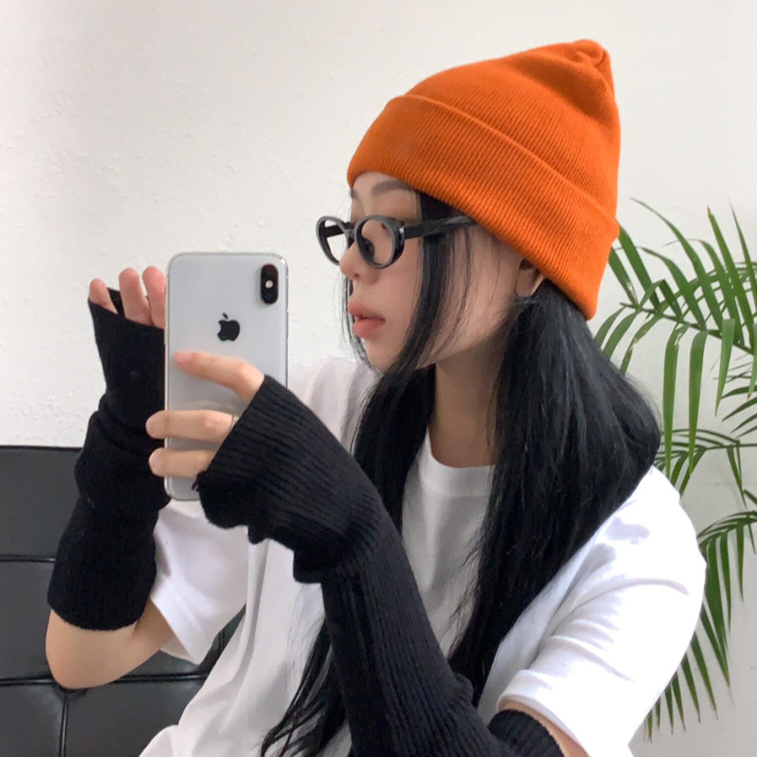 [유니크] 타원 일립스 블랙 남녀공용 패션 뿔테 안경